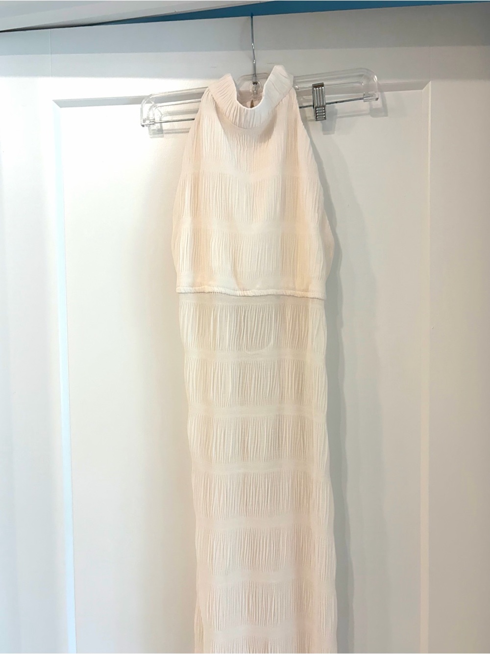 Halter Neck Cream Maxi Dress